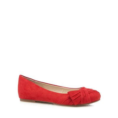 Red bow wide fit slip-on shoes